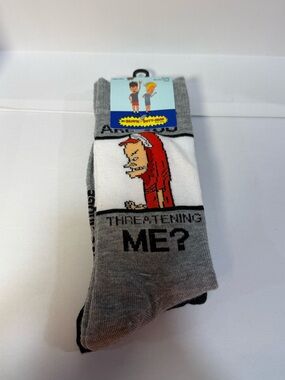 Beavis & Butt-Head 90s Pop Culture Socks MTV Cartoon Adult Novelty Socks NWT